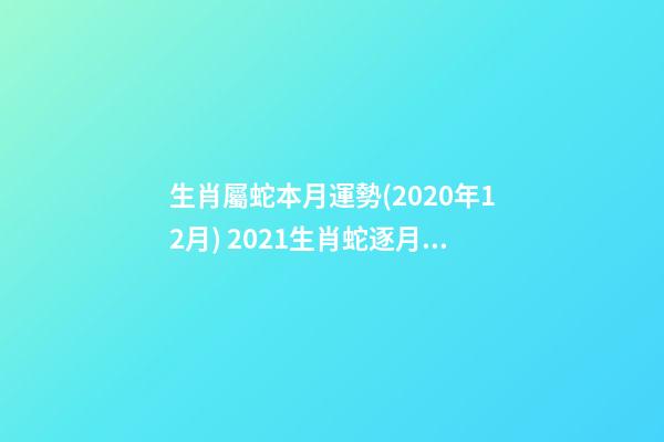 生肖屬蛇本月運勢(2020年12月) 2021生肖蛇逐月運勢 2021生肖蛇運勢如何-第1張-觀點-玄機派